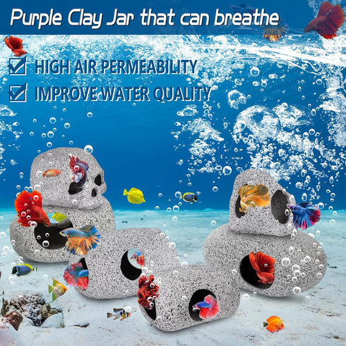Aquarium Decorations - Cave Fish Tank Accessories Rock Decor for Shrimp Cichlid Hiding Breeding Small Fish Bowl