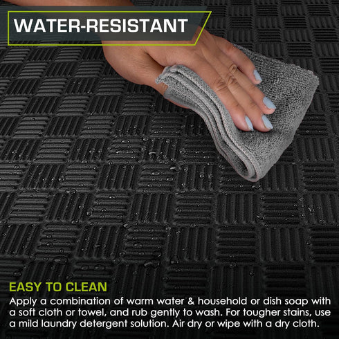 '-inch, 12 12 ProsourceFit Exercise Puzzle Mat Checkered EVA Foam Floor Tiles w/ Non-Slip Texture, Gym Mats w/