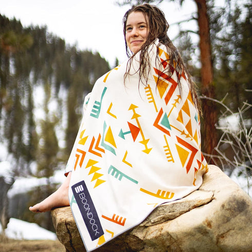 Boondock Co | Premium Quick Dry & Sand Free Adventure Beach Towel & Camping Towel | Perfect for Beach, Yoga, Gym
