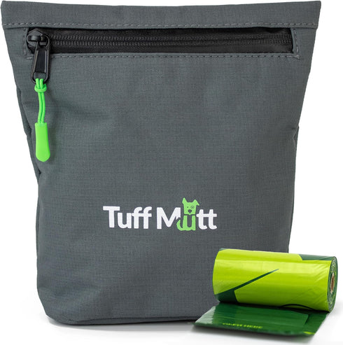 Tuff Mutt Dog Poop Bag Holder with Dispenser, Odor-Blocking Liner and Water-Resistant