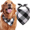Dog Bandana - Soft Breathable Buffalo Plaid Handkerchiefs for Small Medium Large Dogs, Red