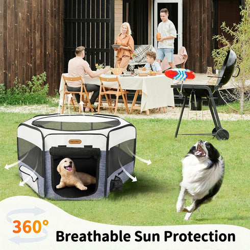 Seiyierr Dog Playpen, Portable Pet Play Pen Foldable Carrying Case, Puppy Pens Outsid for Small Cat Indoor/Outdoor