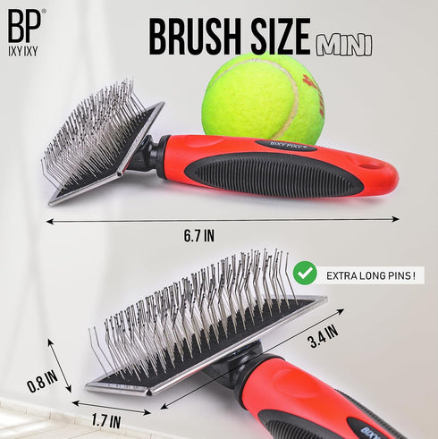 Slicker Brush for Small Dogs and Poodles, Cat Slicker Brush for Long Haired Cats, Bixy Pixy Mini