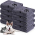Chumia 8 Pcs Bulk Towels for Drying Dogs - Microfiber Quick Drying Pet Bath Towels for Medium Dogs (55 x 28 Inch, Gray)