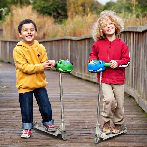 3 Scootaheadz Dinosaur Scooter Accessories - Personalize Your Boys Ride - Dino Scooter Head for Kids - Toys for Boys