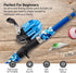 Kids Fishing Pole and Tackle Box, Rod and Reel Kit with Net, Travel Bag, Beginner’s Guide