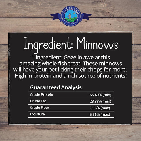 Freeze Dried Dog Treats, Minnows, 2oz, All Natural, High in Protein, Made in USA