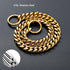 Chain Dog Collar: 18K Gold Cuban Link, Heavy Duty Slip Collar for Small Dogs (14", Fits Neck 10" to 12.5")