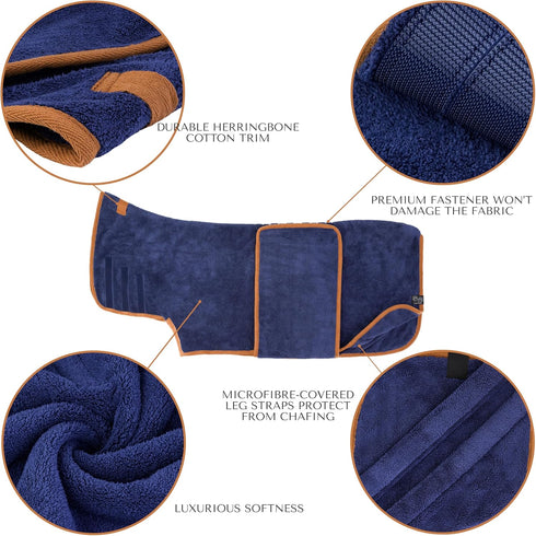 Lucky Pooch Dog Robe - Luxurious Dog Bathrobe - Ultra Absorbent Dries Your Dogs in Minutes! Double-Layer, Super Soft