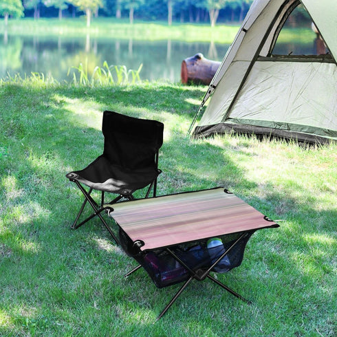 Amooorous Foldable Coffee Table Gradual Change Extendable Outdoor Grill Table with Carry Bag for Outdoor Cooking Picnic