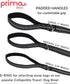 Reflective Nylon Dog Leash with Padded Double Handle - Heavy Duty Neoprene Control Training, 4 Feet Long, Black