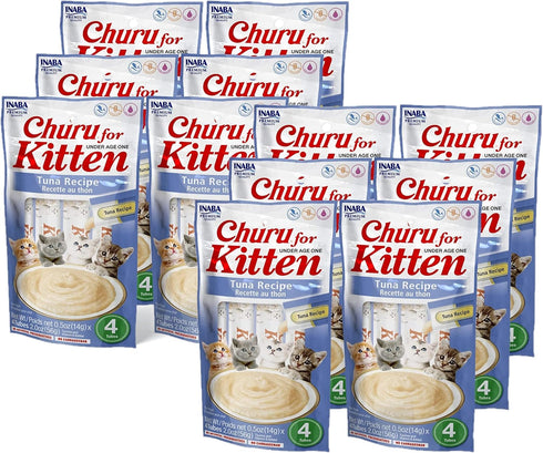 INABA Churu for Kittens, Grain-Free Creamy, Pure Lickable Cat Treats with DHA,
