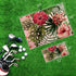 Tropical Floral Golf Towel 2 Packs, Pink Red Hibiscus Flowers Microfiber Waffle Golf Towels