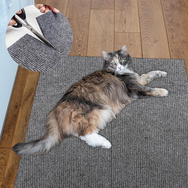 Cat Carpet Protector 47.2"x15.8", Stick on Floor and Wall Cat Scratch Pad Rug for Indoor Litter Mat