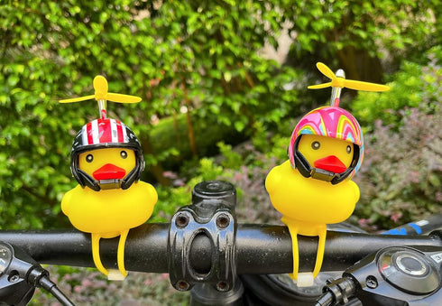 Lovely Yellow Duck Bike Bell, Kids Bike Horn, Rubber Yellow Duck Bicycle Accessories with LED Light