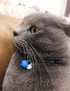 Breakaway Cat Collar with Bells & Kabuki Charm - Adjustable Chirimen Japanese Cat Collar for Kittens and Small Dogs