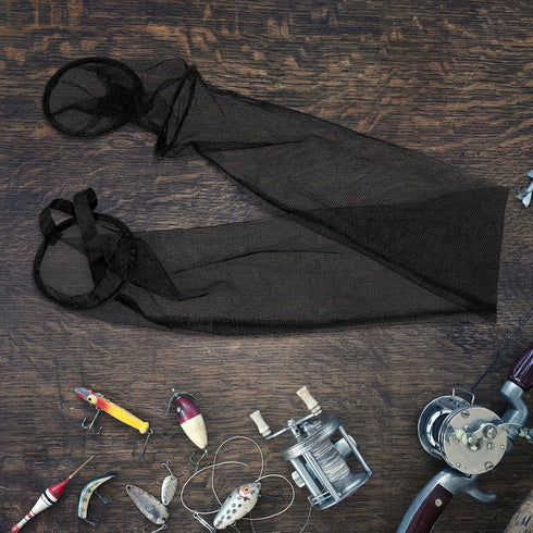 3pcs 1.5m SUPVOX Foldable Fishing Nets with Black Handle, Portable Mini Live Bait and Shrimp Transport Basket