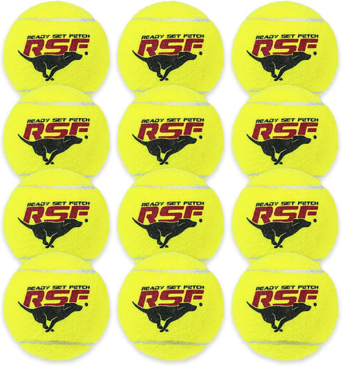 Franklin Pet Supply RSF Squeak Tennis Balls - 12 Pack Dog Toy for Small, Medium, Large Dogs, Squeaker Noise