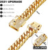 Dog Chain Collar Walking Metal Chain with Secure Buckle, Gold Cuban Link Heavy Duty for Medium Dogs (16MM, 16")