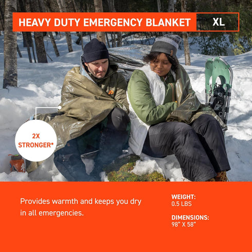 S.O.L. Survive Outdoors Longer 90% Heat Reflective Emergency Blanket, 58" x 98", Green