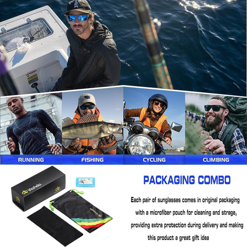 Polarized Sports Sunglasses for Men - Cycling, Running, Fishing, Golf Fashion Sun Glasses