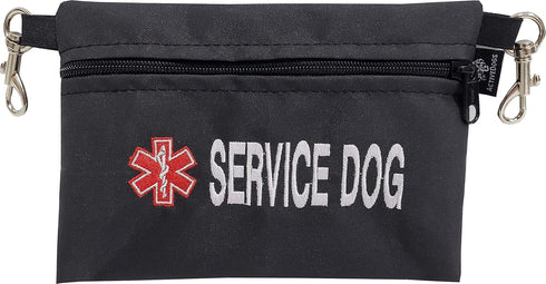 ActiveDogs Service Dog Large Clip-On Pouch, Embroidered Accessory with Medical Alert Sign for K9 Harness, 7" x 5"