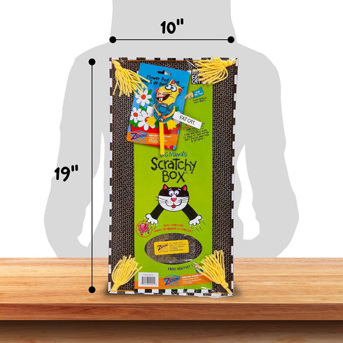 FAT CAT Big Mama's Scratch Cat Toy Box, Includes 100% Organic Catnip Grown in the USA
