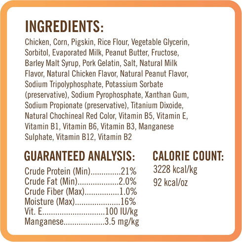 NutriChomps Dog Chews – 6-inch Twists, Easy to Digest, Rawhide-Free, Healthy, 12 Count, Real Chicken & Peanut Butter