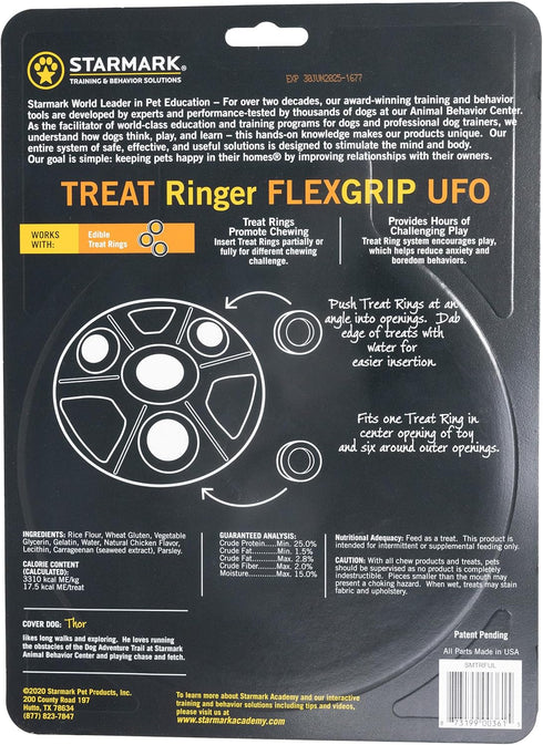 Starmark Treat Ringer FlexGrip UFO - Large Dog Toy