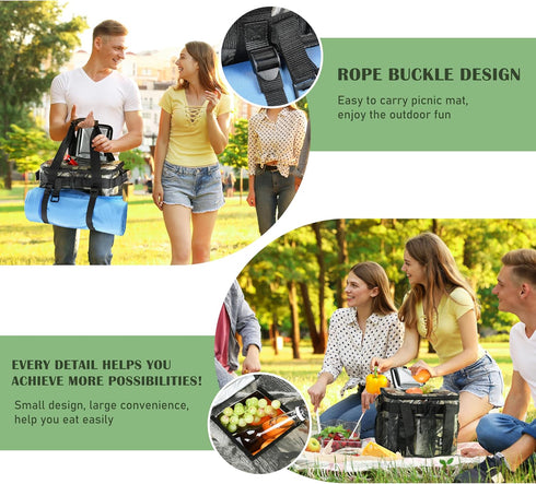 Tirrinia Large Insulated Cooler Bag, Outdoor Leakproof Cooler Box with Adjustable Shoulder Strap for Camping, Picnic