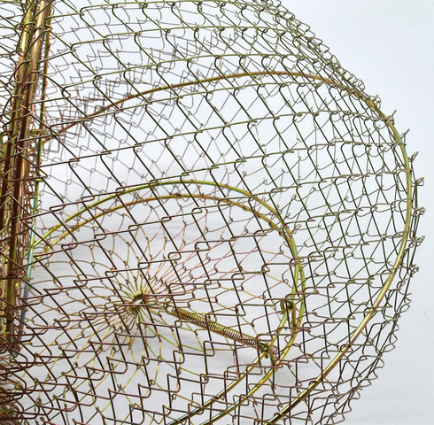 HEXJOZEI Metal Fish Basket. Wire Metal Fish Basket. Foldable Fishing Cage. Crab Fish Basket