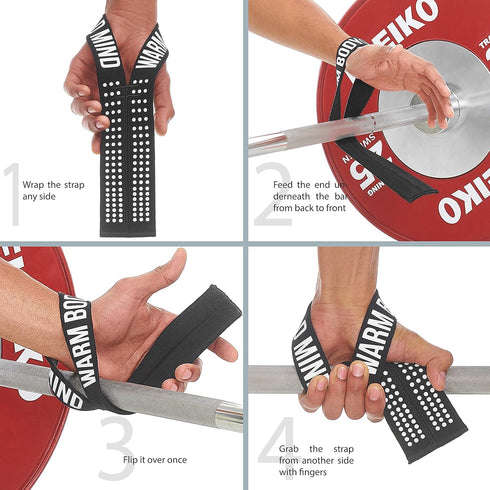 WARM BODY COLD MIND V1 Wrist Straps for Olympic Weightlifting - Rated 660 lb - Hand Wraps for Powerlifting, Gym