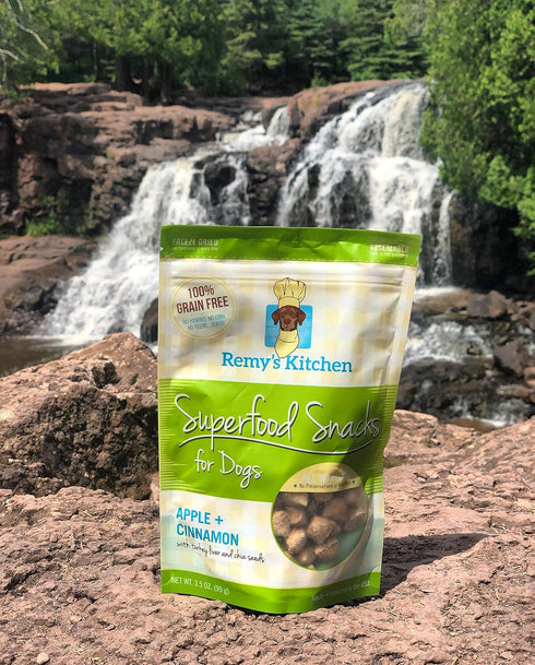 Freeze Dried Superfood Snacks for Dogs, Apple+Cinnamon, All Natural Dog Treat