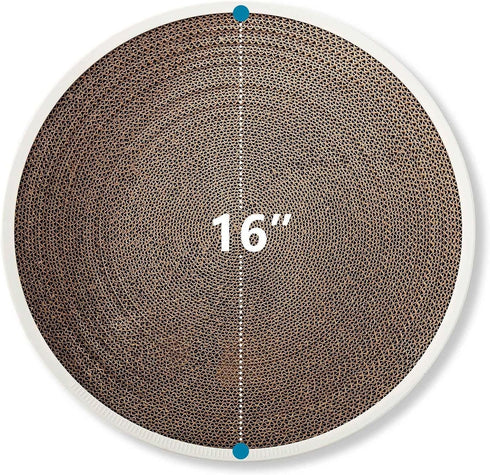 Qualunicc 3-in-1 2 Cat Scratcher Toy with Track Ball, Round Cardboard Cat Scratcher Lounge & Bed, Interactive Cat Toy