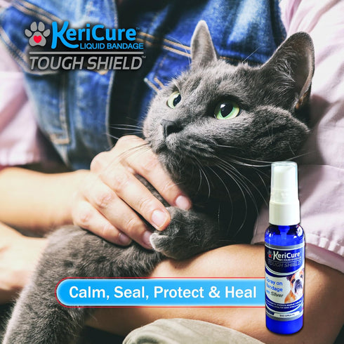 Tough Shield Silver Liquid Bandage Wound Spray for Dogs, Cats & Small Pets - 2oz First Aid Solution
