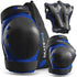 SKATEWIZ Skate Pads - Skateboard Pads for Kids 8-14 - Smash - Size S in Blue Black