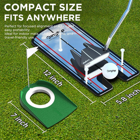 KINGTOP Golf Putting Mirror, Alignment Training Aids for Consistency & Accuracy, Indoor/Outdoor Practice