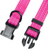 Mile High Life Reflective Dog Collar, Light Weight Nylon Puppy Collars, Solid Pink for Small Dogs (X-Small)