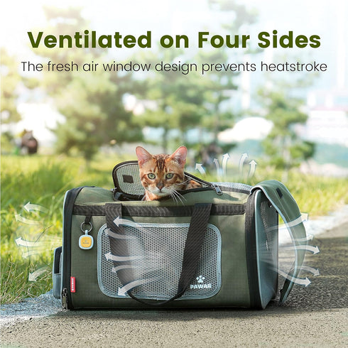 Pawaii TSA Airline Approved Soft Sided Collapsible Pet Carrier, Portable and Convenient Travel Friendly Carrier