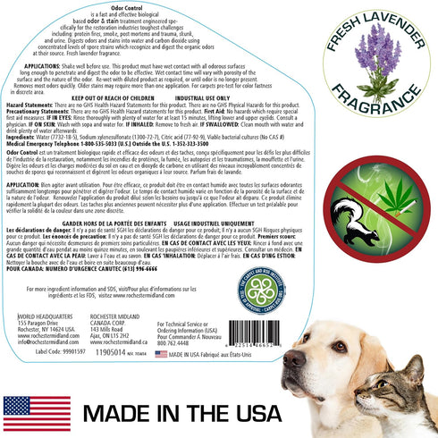 Rochester Midland PRS Stain & Odor Eliminator, 32oz Enzyme Cleaner Spray with Fresh Lavender Fragrance