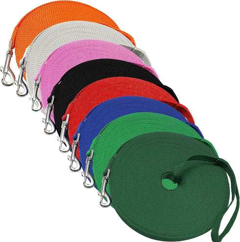 Downtown Pet Supply - Long Dog Leash - Dog Training Leash - Recall & Obedience Dog Training Tools - Nylon - 30 ft - Hunter Green Dog Leash
