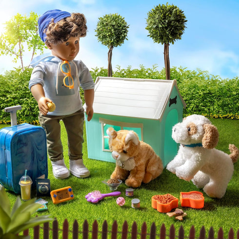 Our Generation 18" 3+ - Pet Carry Bag & Care Toy - Plush Tabby Cat Plush - Doll Accessory - Pretend Play - For Ages
