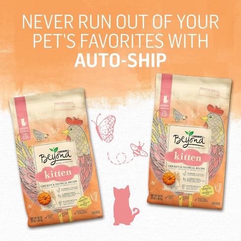 Beyond Purina High Protein Natural Kitten Food, Chicken & Oatmeal Recipe, 3 lb. Bag