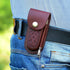 Handmade Damascus Pocket Knife, 6.5 Inches Folding Knife with Sheath, Brown, Best for EDC, Camping, Fishing