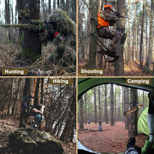 Tree Stand Straps Bow Hanger with Metal Hooks, High Loading Gear Hanger for Hunting, Hiking, Camping