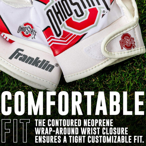 Franklin Sports Youth NCAA Football Receiver Gloves - Kids Receiver Gloves with Team Logos