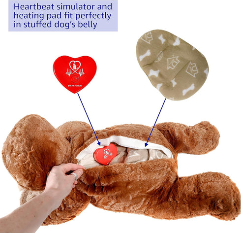 Pet Fit For Life Heartbeat Dog Toy - Calming Anxiety with USB Rechargeable Heart Beat Simulator, Extra Large