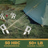 Heavy Duty Camping Tent Stakes, Metal Tarp Spikes and Inflatable Tent Pole Pins (6 Pack)