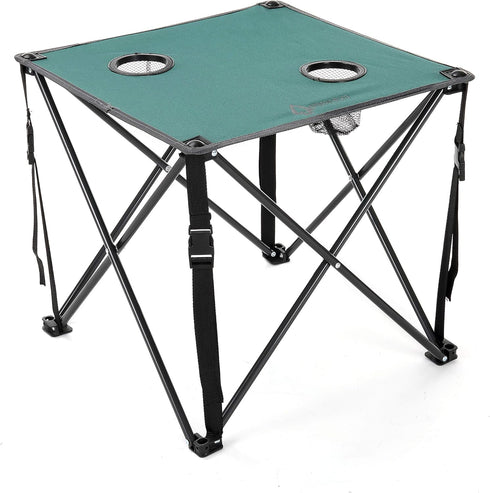 26 (66cm) 2 600D ARROWHEAD OUTDOOR Portable Camping Folding Table, Cup Holders, Square, Carrying Case, Steel Frame