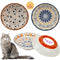 Nonslip Cat Bowls - Ceramic Whisker Friendly Shallow Cat Food Dish, 3PCS Anti Whisker Fatigue, Nonskid